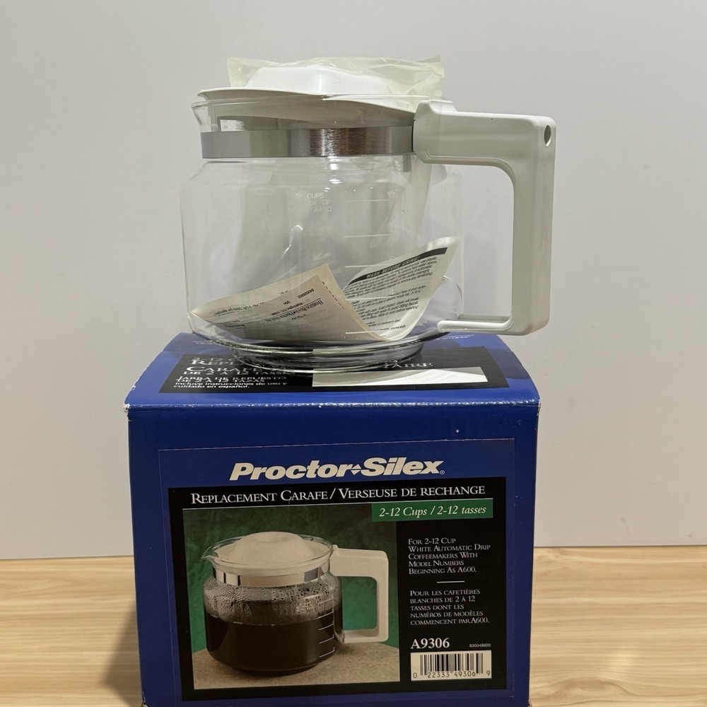Proctor Silex Replacement Coffee Carafe A9306 2-12 Cups White A600 Models NEW BX